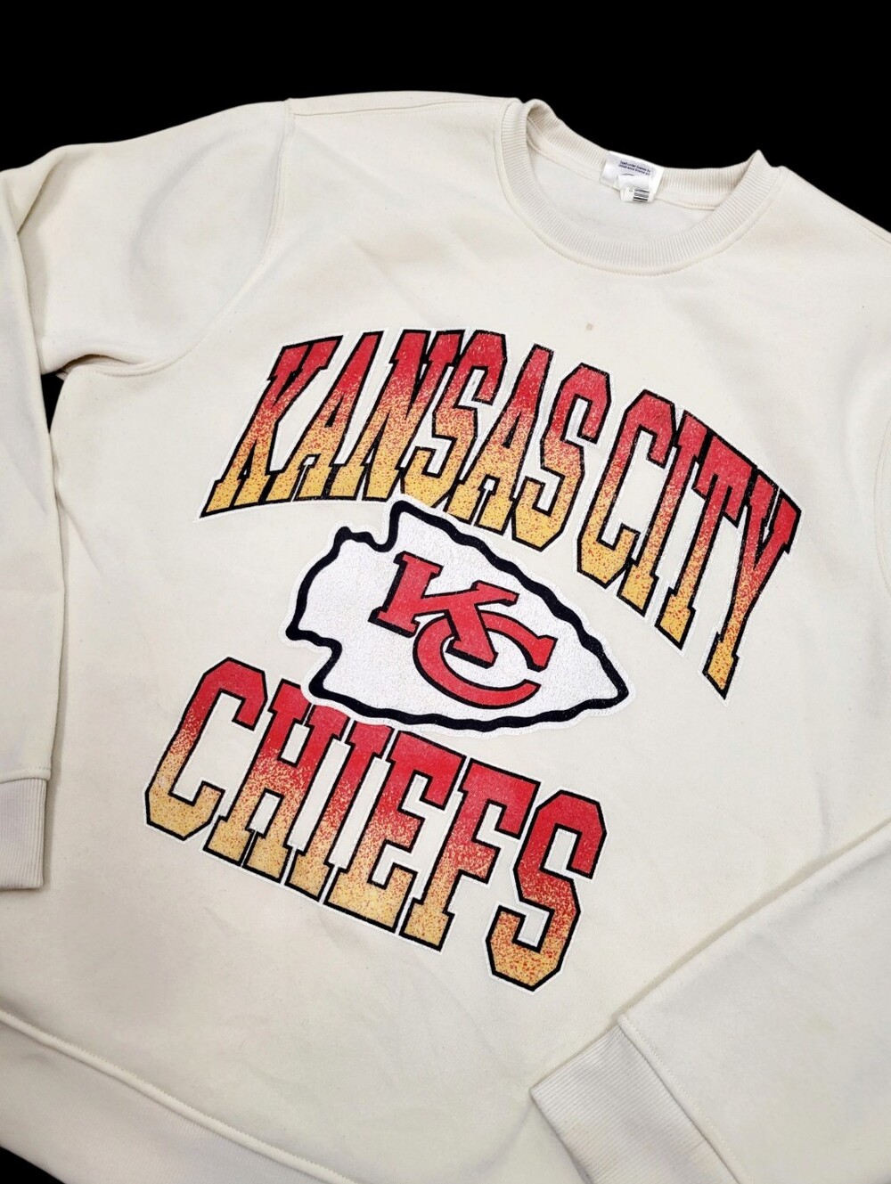 NFL Kansas City Chiefs Classic Logo Graphic White Sweatshirt Top Size: XL